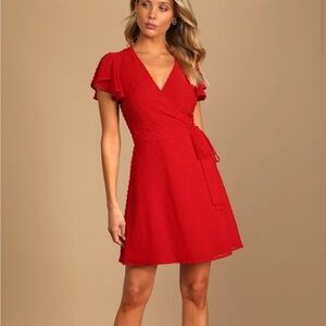 Lulu's Vibrant Red Midi Dress